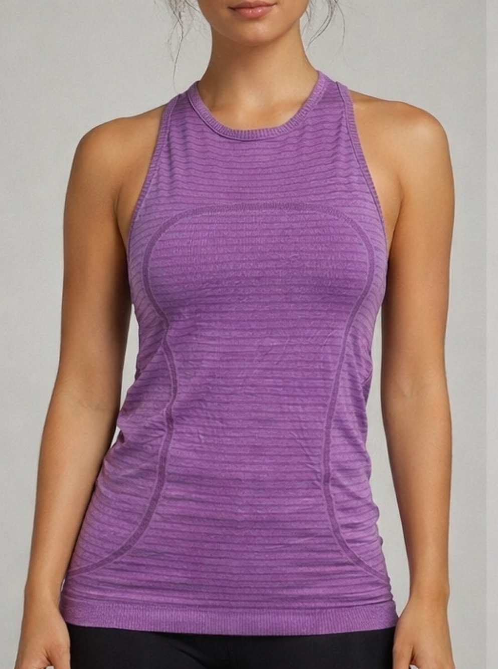 Lululemon Run Swiftly Tech Tank Rugby Stripe Tonal Heathered Ultra Violet 6